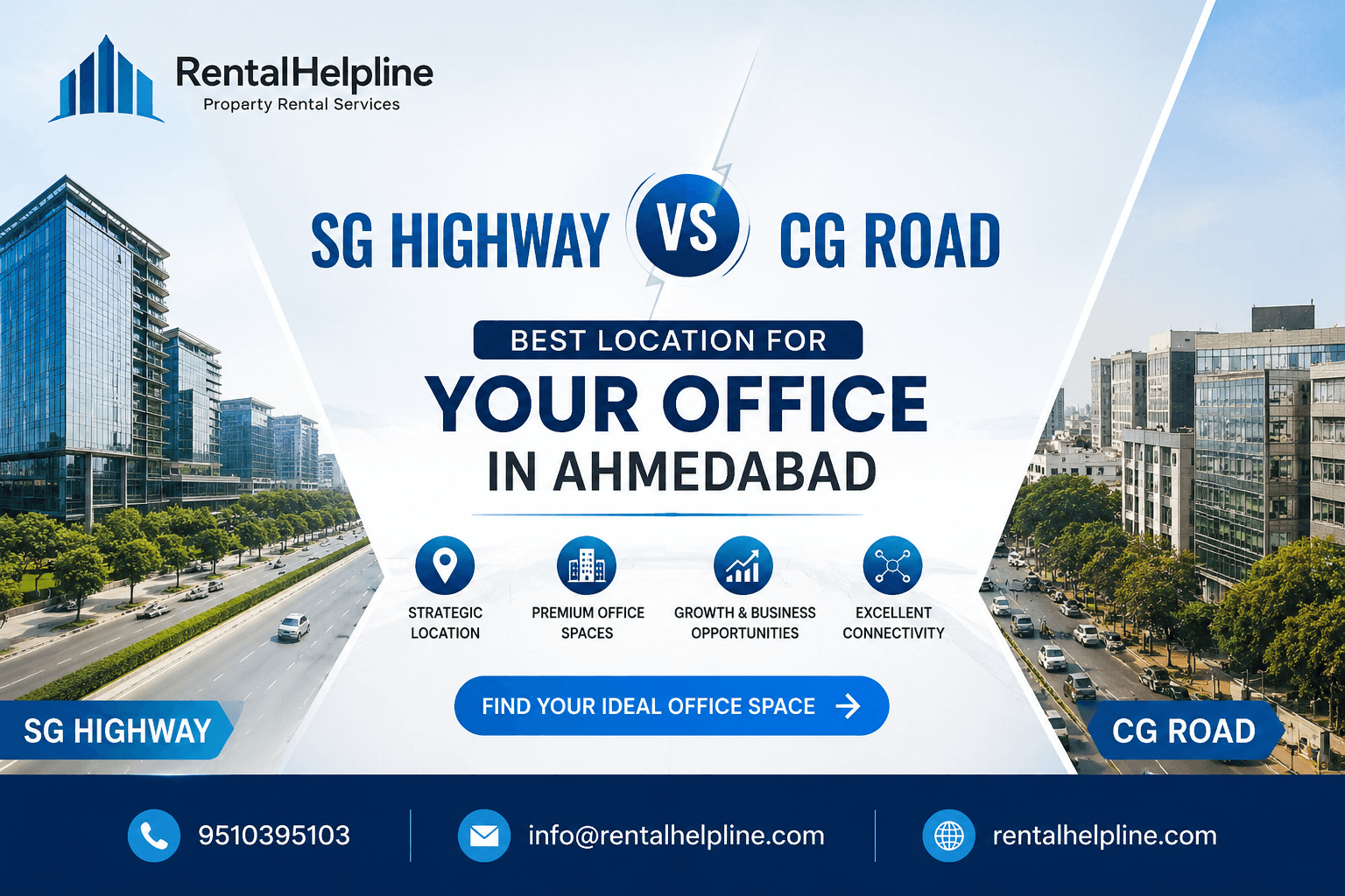 SG Highway vs CG Road: Best Location for Your Office in Ahmedabad